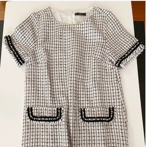 Black and White Tweed Dress